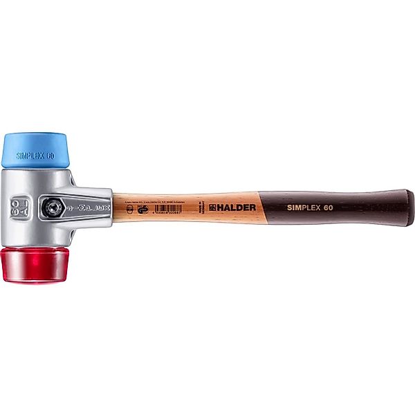 Halder Simplex Schonhammer Ø 60 mm TPE-soft Blau   Plastik Rot mit Aluminiu günstig online kaufen