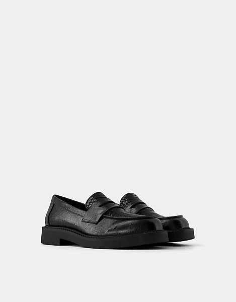 Bershka Flache Schwarze Loafer Damen 41 Schwarz günstig online kaufen