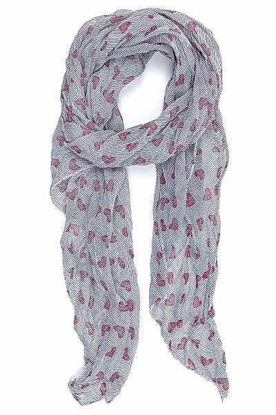 COLLEZIONE ALESSANDRO Modeschal "Herz", in blau-weiß-rot mit Herzen günstig online kaufen