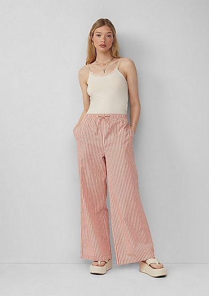 QS Chinos Hose Baumwoll-Streifenhose mit weitem Bein, QS x Sarah & Tini günstig online kaufen