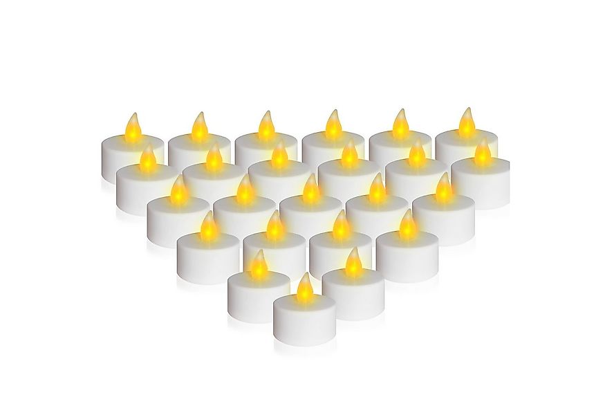 Spetebo Teelicht LED warm weiß mit Flackereffekt und Timer (24er Set, 1-tlg günstig online kaufen