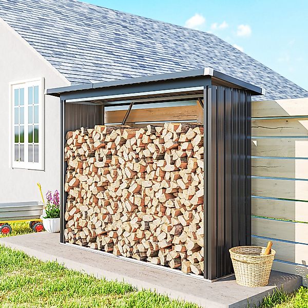 Outsunny Kaminholzregal-Erweiterung erhöhter Boden, BxTxH:213x66.5x150 cm, günstig online kaufen