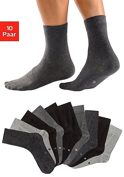 H.I.S Basicsocken (Packung, 10-Paar) mit eingestrickten Symbolen günstig online kaufen
