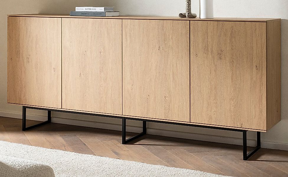 Furn.Design Sideboard Breda (Anrichte in Stone Eiche Dekor, 4-türig, 200 x günstig online kaufen
