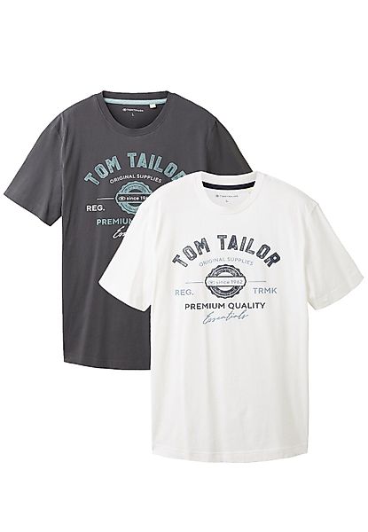 TOM TAILOR T-Shirt Logo 2-er Pack günstig online kaufen