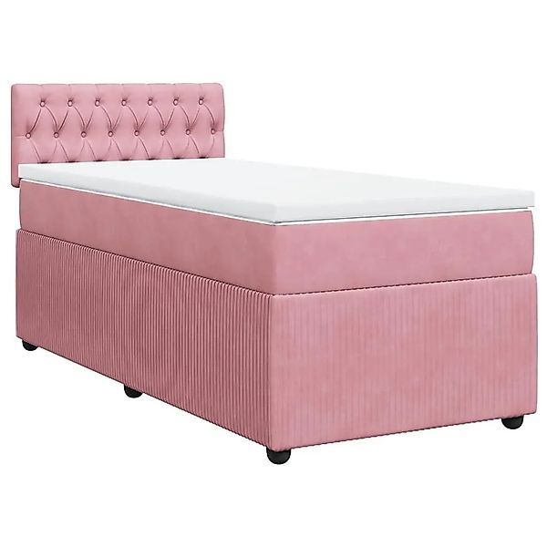 vidaXL Boxspringbett mit Matratze Rosa 80x200 cm Samt 3287601 günstig online kaufen