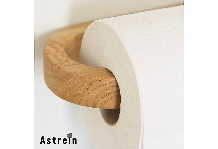 Astrein Toilettenpapierhalter Toilettenpapierhalter Holz ohne Bohren, Eiche günstig online kaufen