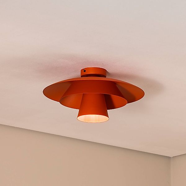 Deckenleuchte Plato, orange, Metall, Ø 38 cm, E27 günstig online kaufen
