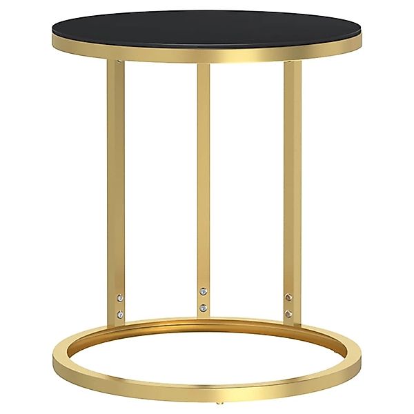 vidaXL Beistelltisch Golden und Schwarz 45 cm Hartglas 331662 günstig online kaufen