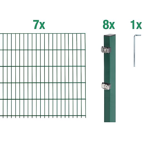 Alberts Doppelstabmattenzaun Grundset, (Set), Höhe: 80-160 günstig online kaufen