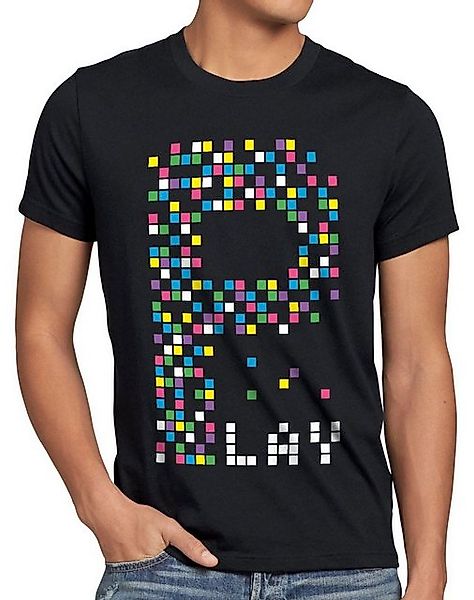 style3 T-Shirt Play Pixel Retro Gamer würfel 80er game konsole spieler boy günstig online kaufen