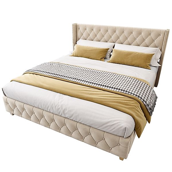 Flieks Polsterbett, Massivholz Doppelbett 180x200cm mit günstig online kaufen