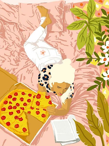 Poster / Leinwandbild - Pepperoni Pizza günstig online kaufen