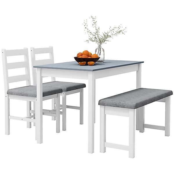 HOMCOM Essgruppe Esstisch mit 2 Gepolsterten günstig online kaufen