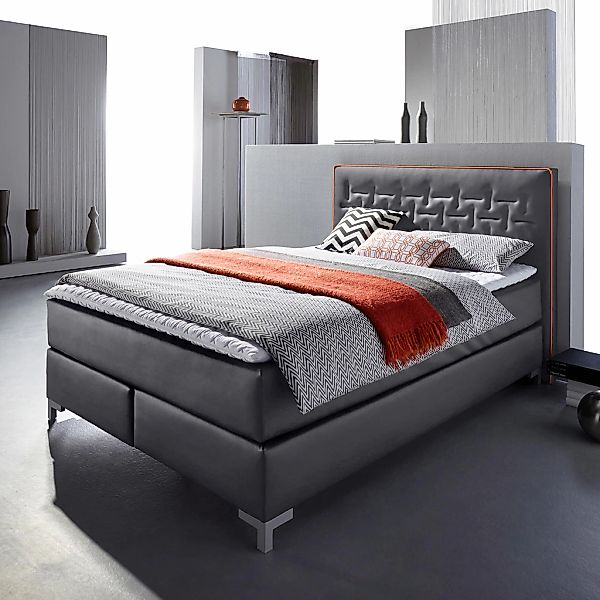 INOSIGN Boxspringbett "Coos", mit besonderer Steppung im Kopfteil, 3 Matrat günstig online kaufen