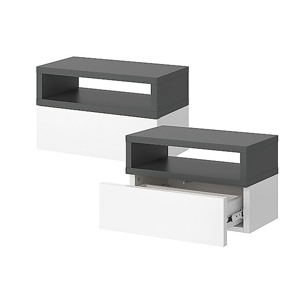 Vicco Nachtschrank Urbano, Anthrazit, 45 x 28 cm 2er Set (2-St) günstig online kaufen