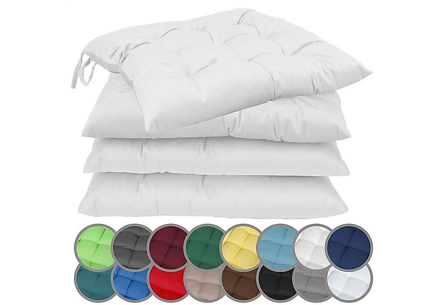 NatureMark Sitzkissen 4er-Set Stuhlkissen 40x40cm mit Bändern, Sitzpolster günstig online kaufen