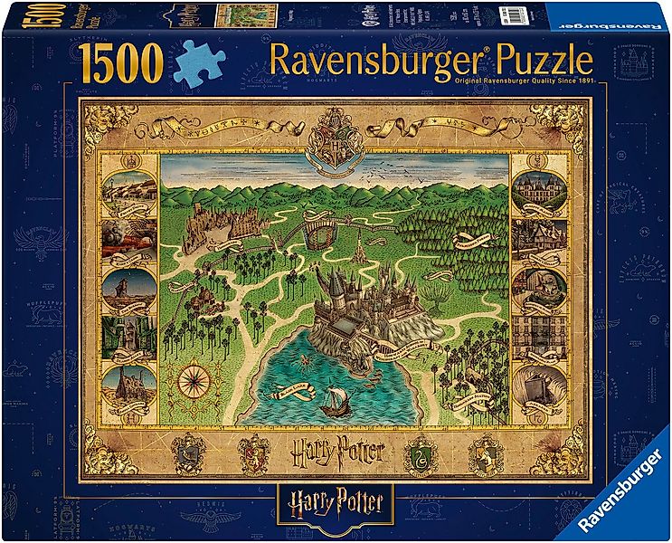 Ravensburger Puzzle Harry Potter Hogwarts Karte, 1500 Puzzleteile, Made in günstig online kaufen