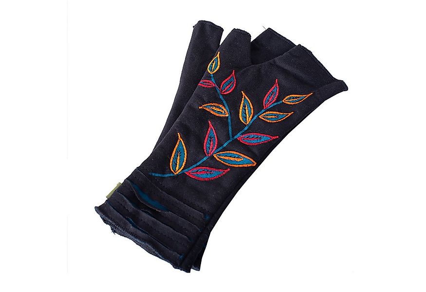 Vishes Armstulpen Bestickte Damen Handschuhe Stulpen mit Daumen Fleece Gefü günstig online kaufen