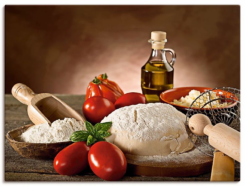 Artland Wandbild "Teig für Pizza" Lebensmittel 1 Stk. tlg. als Alubild, Lei günstig online kaufen