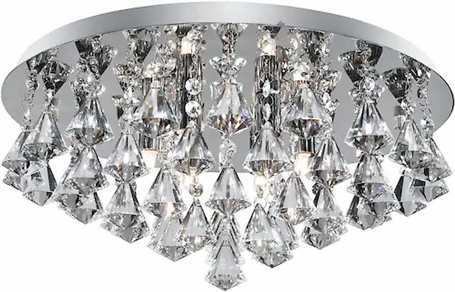 Searchlight Deckenleuchte »Hanna 6Lt Flush - Chrome Metal & Clear Crystal« günstig online kaufen