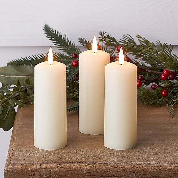 TruGlow® LED Kerzen Echtwachs Trio schmal günstig online kaufen