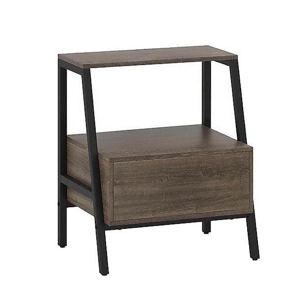 Costway Nachttisch mit Schublade mit Offnem Regal und Metallrahmen günstig online kaufen