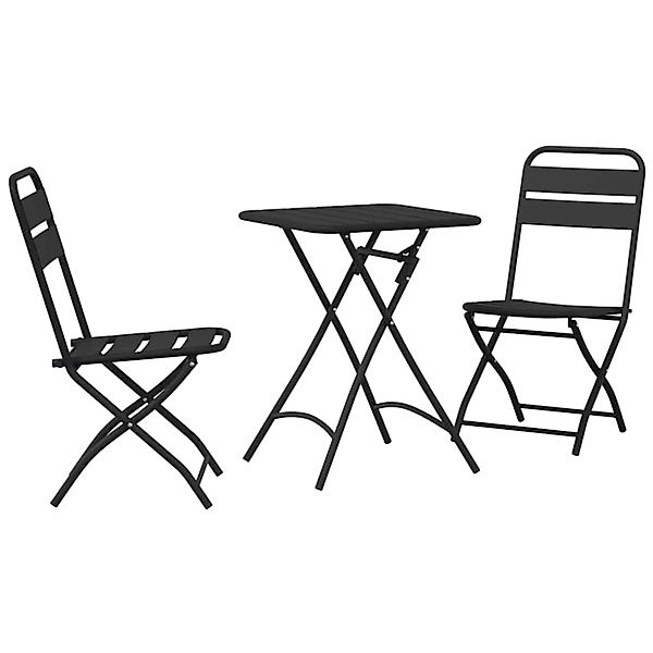 vidaXL 3-Teilige Faltbar Bistro-Set Anthrazit Stahl 42002954 günstig online kaufen
