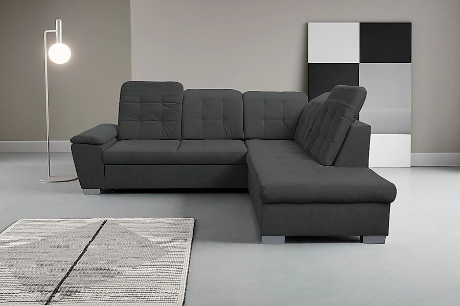 WERK2 Ecksofa "Bonny inkl. Kopfteilverstellung, Bettfunktion, Stauraum, Bre günstig online kaufen