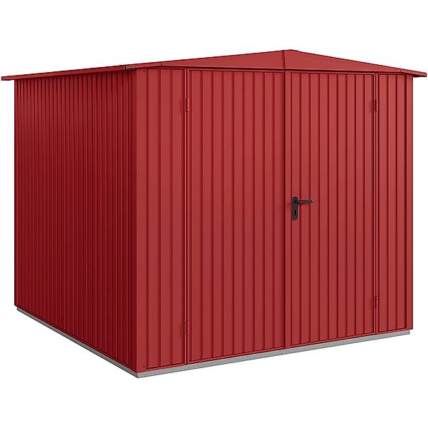 Hörmann Gerätehaus Trend mit Satteldach Typ 2 RAL3004 Purpurrot Doppeltür günstig online kaufen