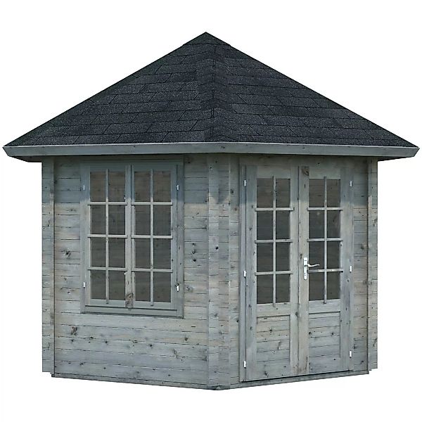 Palmako Holz-Pavillon Hanna inkl.Fußboden Grau BxT: 303 cm x 303 cm FSC® günstig online kaufen