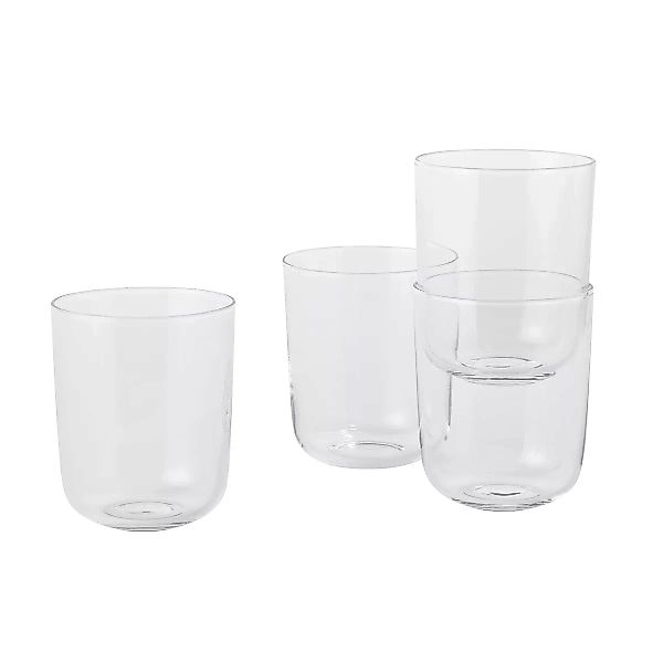 Glas Corky glas grau / H 6 cm - 4er Set - Muuto - Grau günstig online kaufen