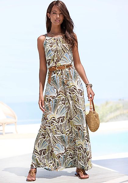 LASCANA Maxikleid, leichtes Sommerkleid mit Alloverprint, fließendes Strand günstig online kaufen