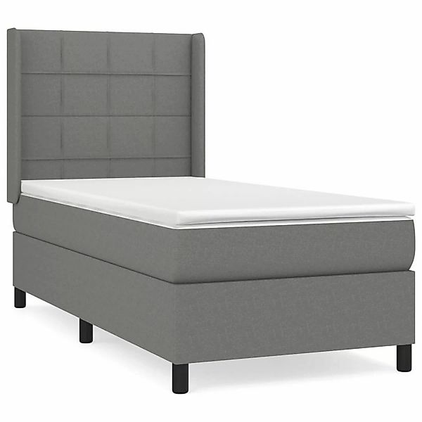 vidaXL Boxspringbett mit Matratze Dunkelgrau 90x200 cm Stoff1395873 günstig online kaufen
