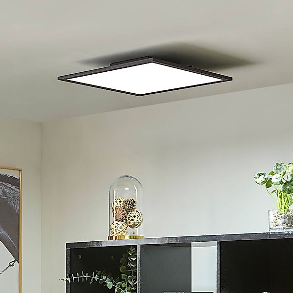 Lindby LED-Panel Lamin, schwarz, 40 cm, CCT, dimmbar, Remote günstig online kaufen
