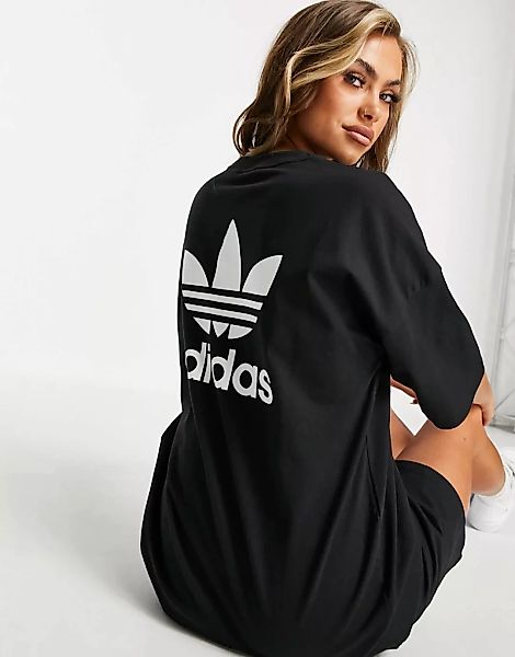 adidas Originals – adicolor – T-Shirt-Kleid in Schwarz günstig online kaufen