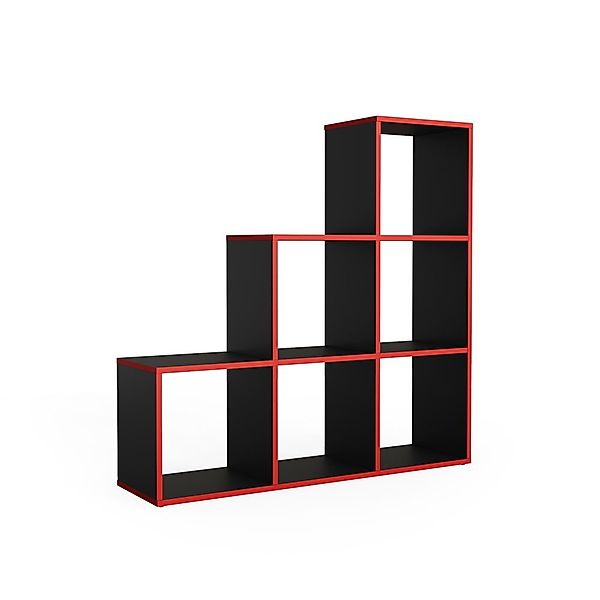 Vicco Raumteiler, Schwarz/Rot/Rot, 107.2 x 107.8 günstig online kaufen