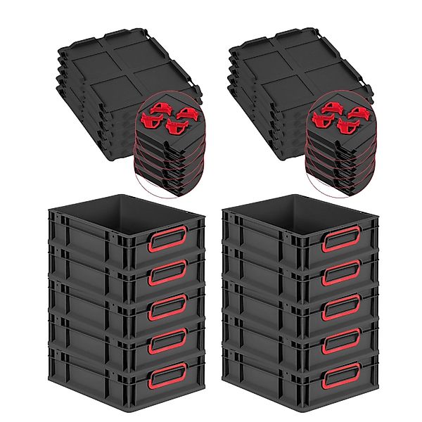 PROREGAL SparSet 10x Eurobox Nextgen Color Mit Auflagedeckel HxBxT 12x30x40 günstig online kaufen