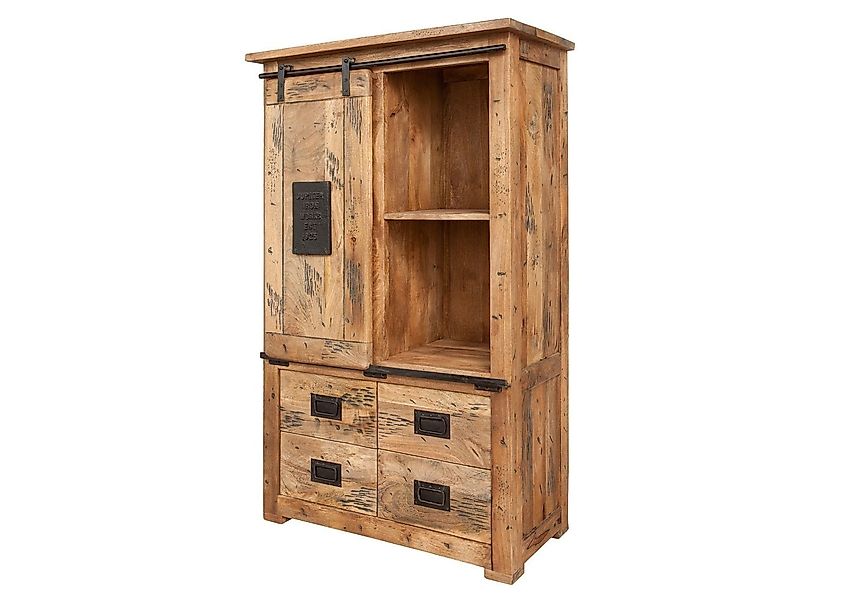 Massivmoebel24 Dreh-/Schwebetürenschrank #113 (Mango 90x45x150 natur günstig online kaufen
