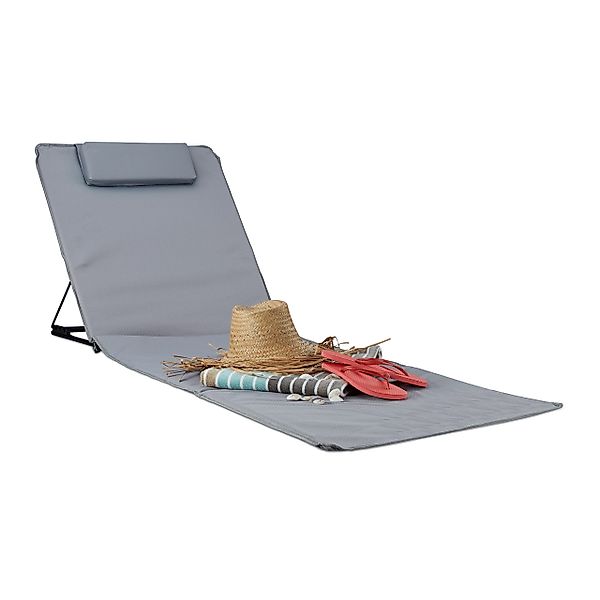 relaxdays Strandtuch Strandmatte XXL mit Kopfkissen, günstig online kaufen