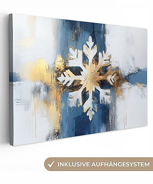 OneMillionCanvasses® Leinwandbild Abstrakt - Winter - Schneeflocke - Schnee günstig online kaufen