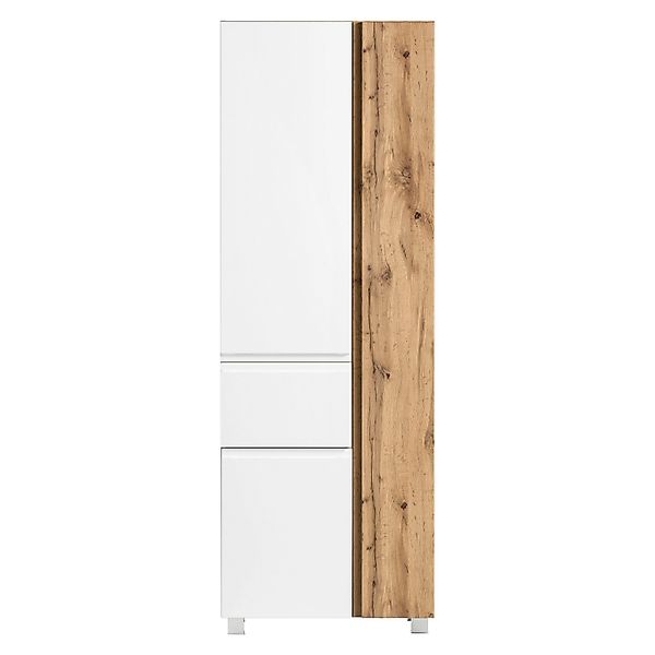 Held Möbel Seitenschrank Ancona 65 cm matt Weiß-Wotaneiche günstig online kaufen