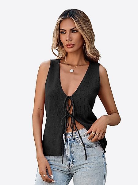 Imily Bela Tanktop Damen Strickweste mit Bindeband vorne (Packung, 1-tlg., günstig online kaufen