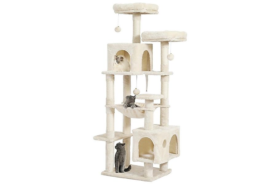 MSMASK Kratzbaum groß, Mehrstöckiger Katzenbaum Stabil, mit 2 Plattformen, günstig online kaufen