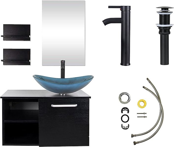 Puluomis Badmöbel-Set mit Spiegel, Badezimmerschrank mit günstig online kaufen