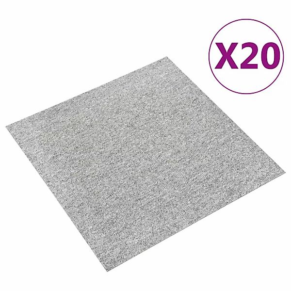 Teppichfliesen 20 Stk. 5 M² 50x50 Cm Hellgrau günstig online kaufen