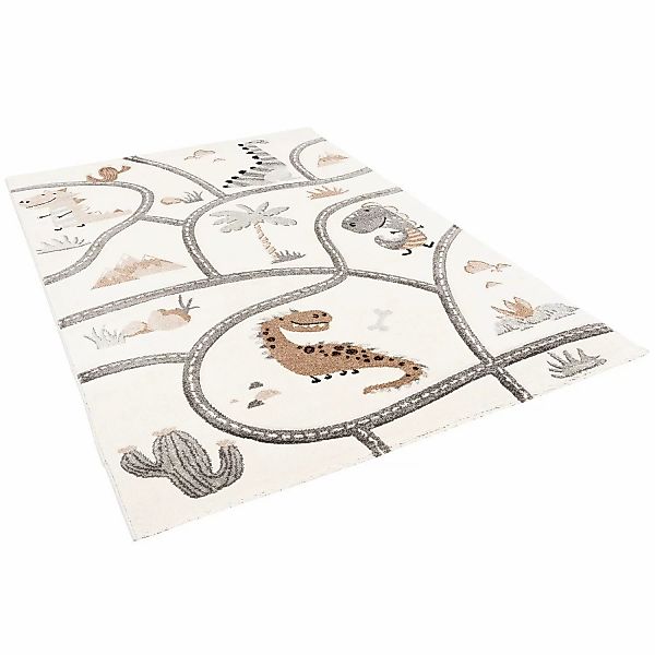 Pergamon Kinder Teppich Maui Kids Dino Straßenteppich Beige 120x170cm günstig online kaufen