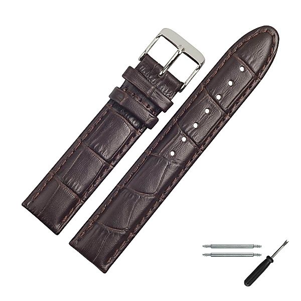 MARBURGER Uhrenarmband 18mm Leder Alligator Prägung günstig online kaufen