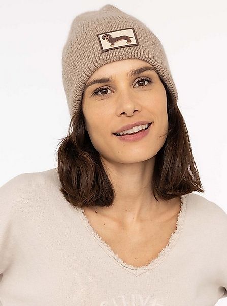 Zwillingsherz Beanie "Dog Patch" mit süßem Dackelmotiv und Wollanteil günstig online kaufen