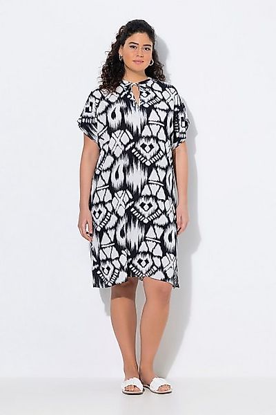 Ulla Popken Midikleid Kleid Oversized Tunika-Ausschnitt Halbarm günstig online kaufen
